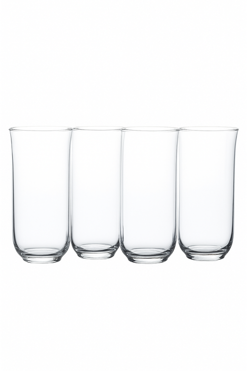 Verres fins style collins cocktail whisky jus eau