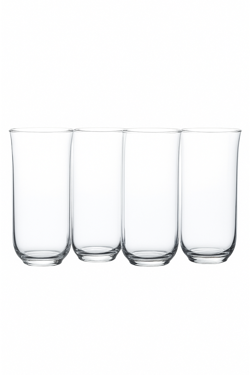 Verres fins style collins cocktail whisky jus eau