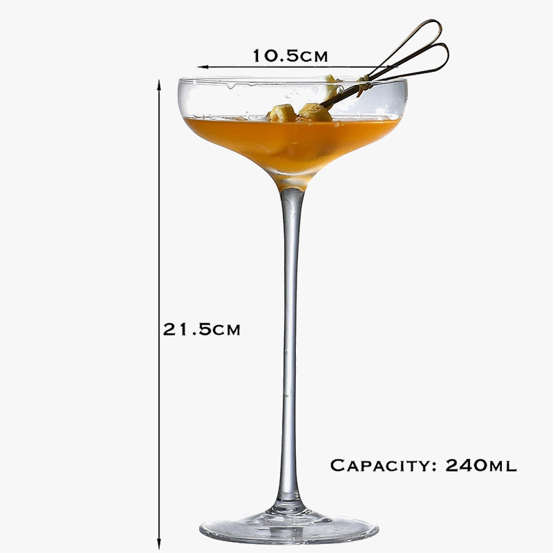 Verres à pied vintage relief pour cocktails