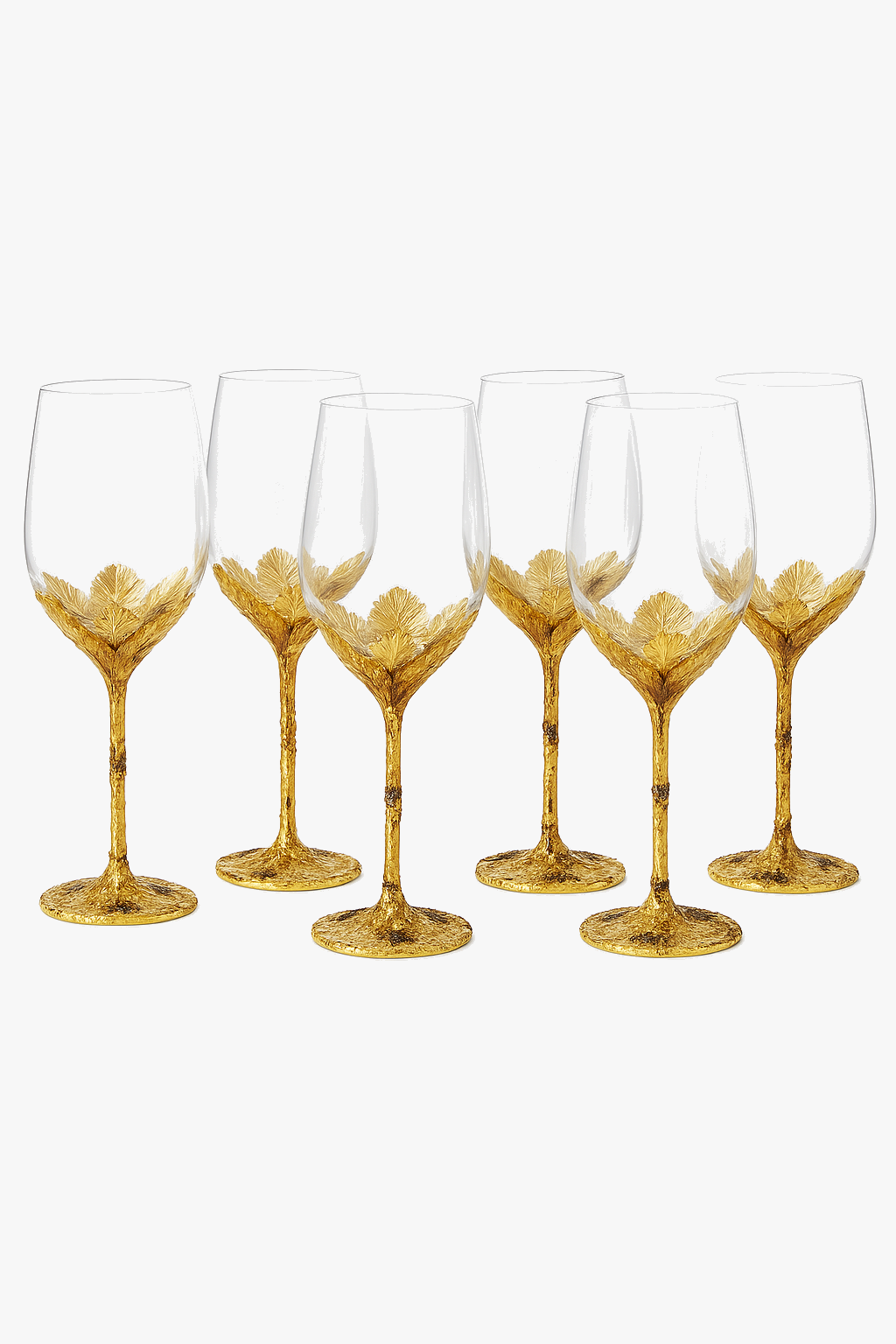Verres à vin cristal émaillé style floral décoratif