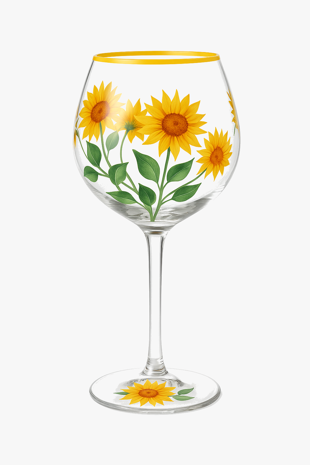 Verres à vin hauts motifs floraux dessinés main