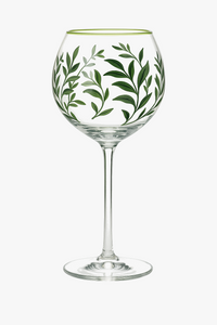 Verres à vin hauts motifs floraux dessinés main