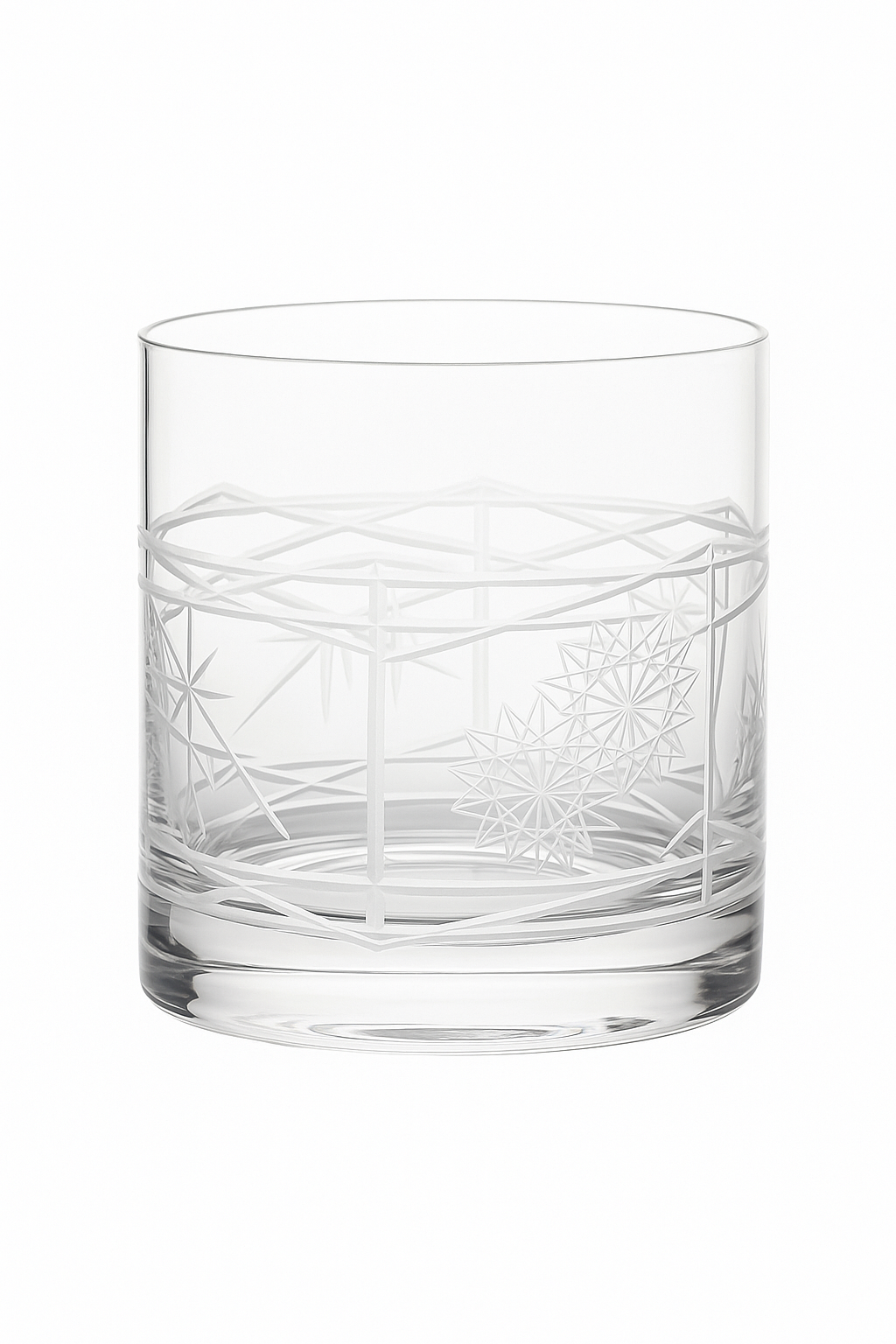 Verres whisky old fashioned motif cristal lot deux - vue 2 sur 2