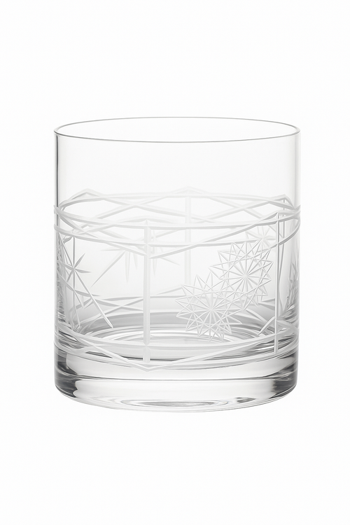 Verres whisky old fashioned motif cristal lot deux