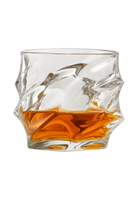 Verres whisky old fashioned motif relief design moderne