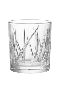 Verres whisky old fashioned motif relief style élégant