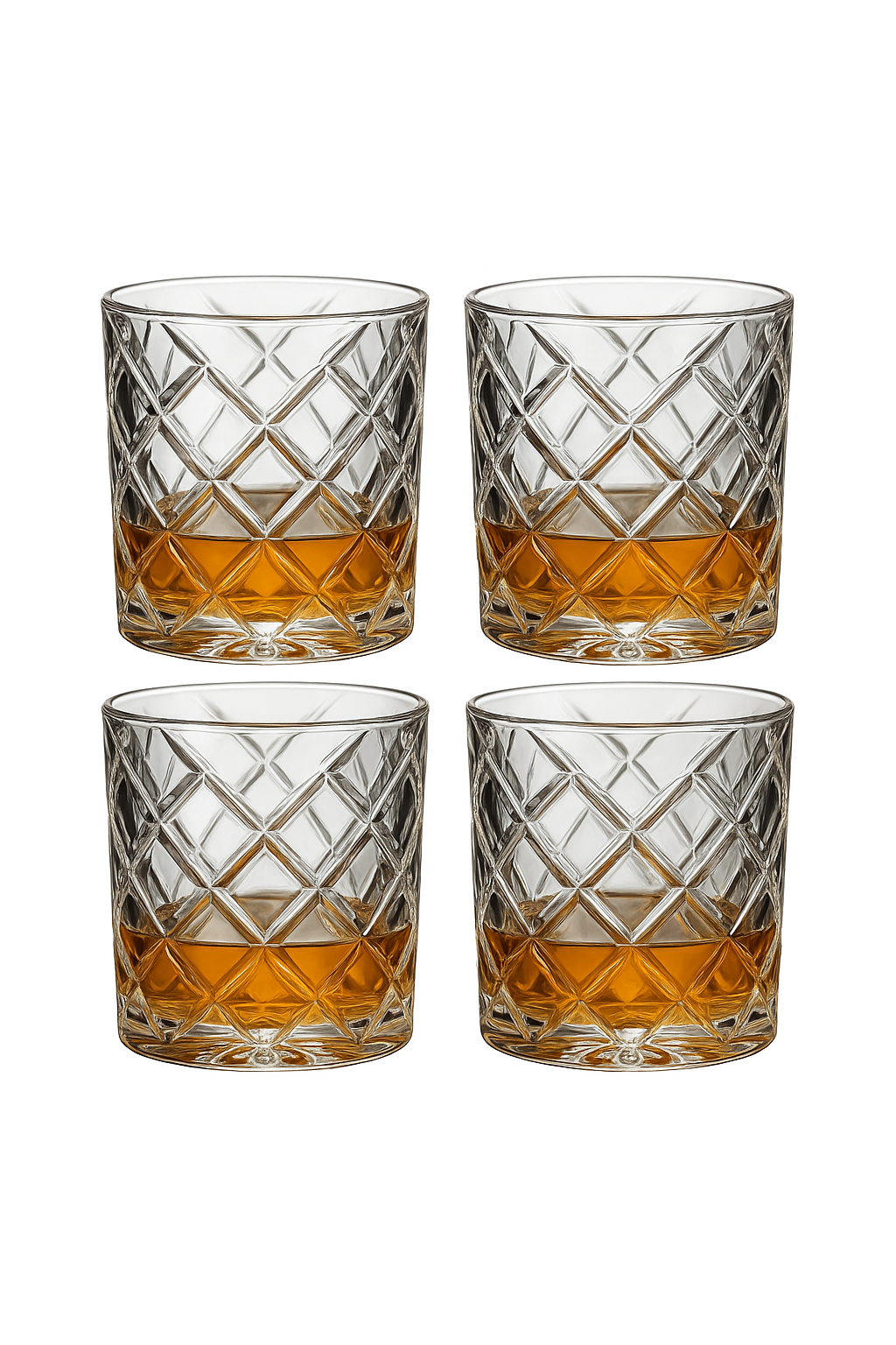 Verres whisky old fashioned motifs texturés lot 4 - vue 2 sur 2
