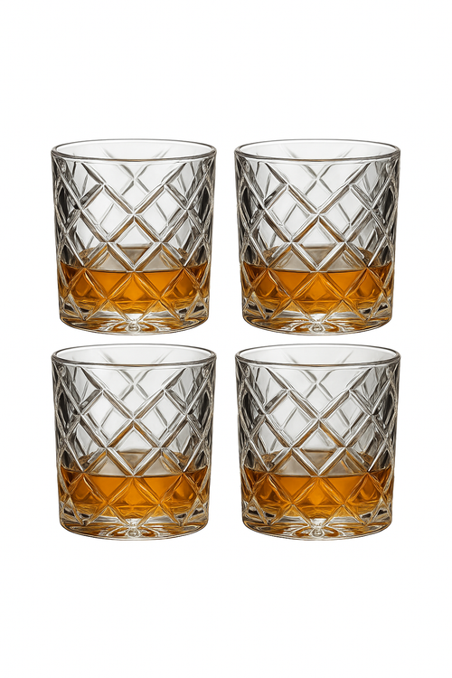 Verres whisky old fashioned motifs texturés lot 4