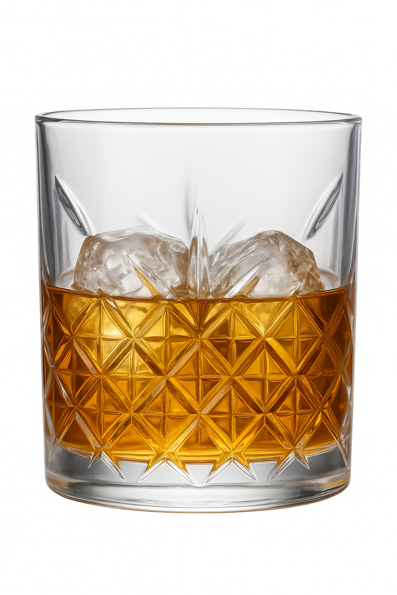 Verres whisky old fashioned relief élégant bourbon rhum