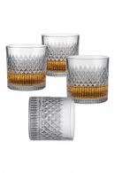 Verres whisky relief facette style retro lot 4