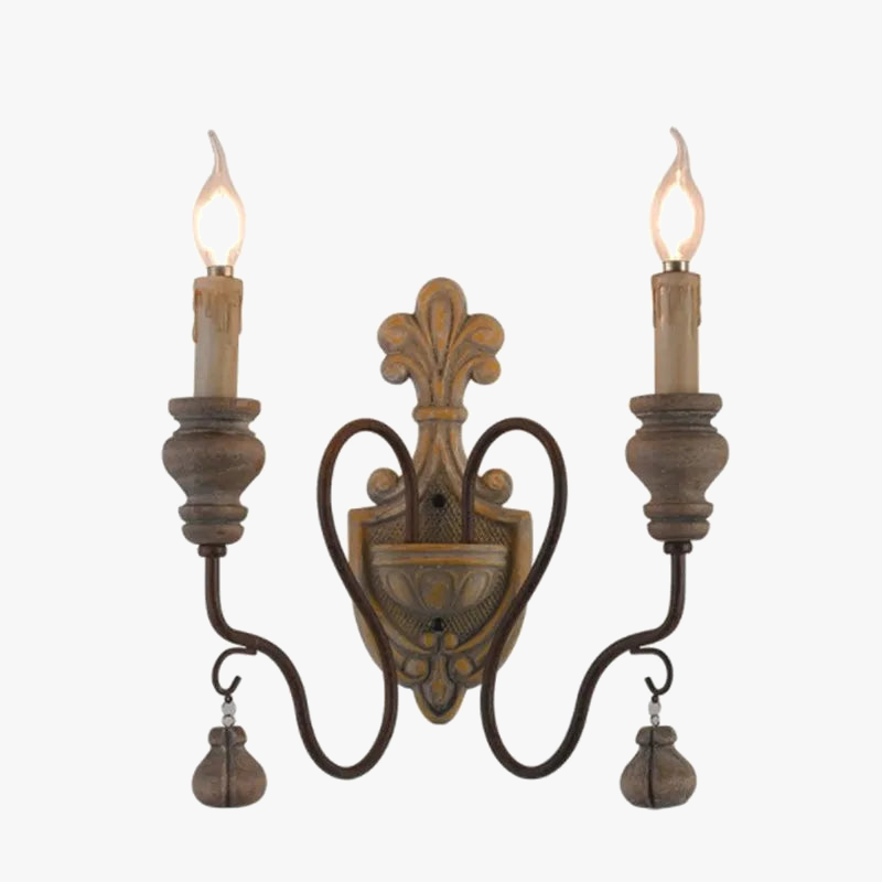 Vintage vieux bois rustique fer luminaires éclairage décoratif applique rétro décor industriel Loft bois intérieur appliques lampe de chevet