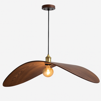 Vintage Wabi Sabi wood art LED chandelier Chinese Zen teahouse dining room pendant light