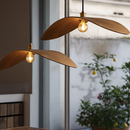 Vintage Wabi Sabi wood art LED chandelier Chinese Zen teahouse dining room pendant light