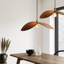 Vintage Wabi Sabi wood art LED chandelier Chinese Zen teahouse dining room pendant light