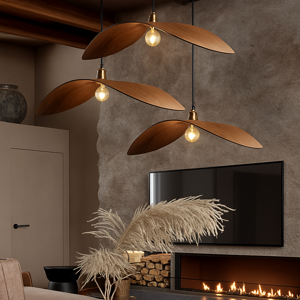Vintage Wabi Sabi wood art LED chandelier Chinese Zen teahouse dining room pendant light - vue 5 sur 9