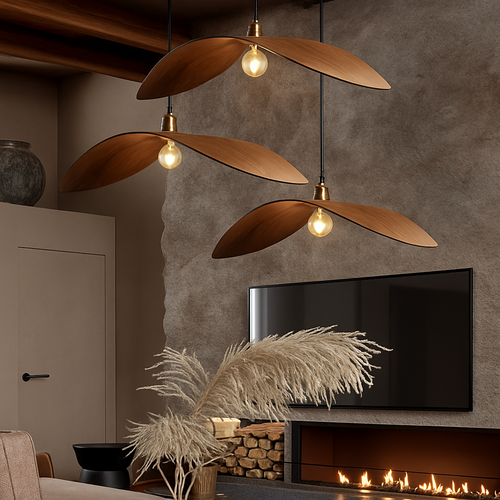 Vintage Wabi Sabi wood art LED chandelier Chinese Zen teahouse dining room pendant light - vue 5 sur 9