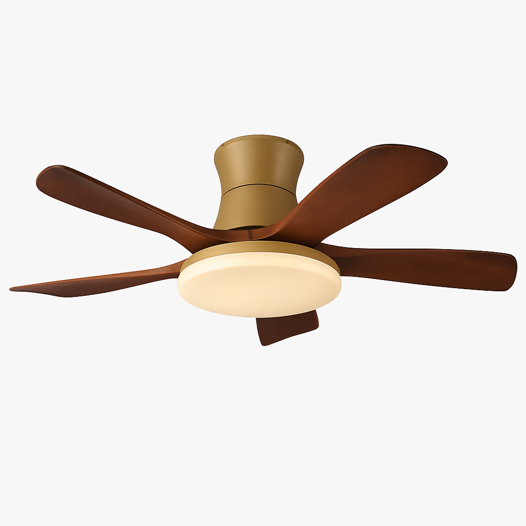 Walnut Color Wooden, Simple Vintage Modern Wabi-sabi style, Ceiling Fan light for Bedroom, Living, Dining Room, Study, Kitchen