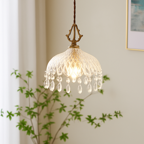 YEBMLP Suspension en verre rétro français d'intérieur à LED