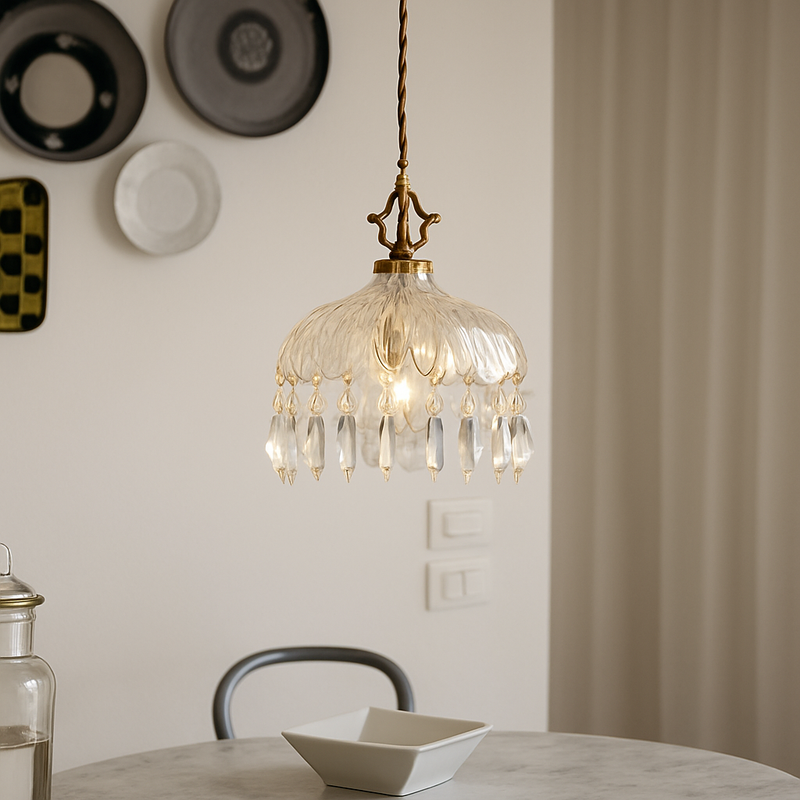 YEBMLP Suspension en verre rétro français d'intérieur à LED