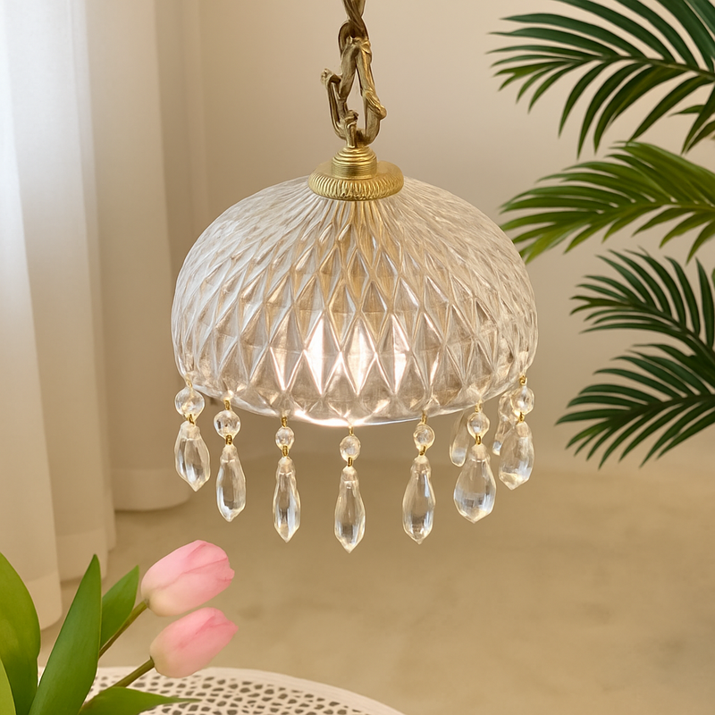 YEBMLP Suspension en verre rétro français d'intérieur à LED