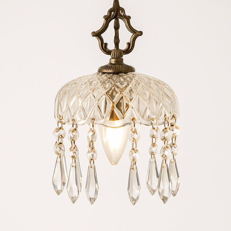 YEBMLP Suspension en verre rétro français d'intérieur à LED