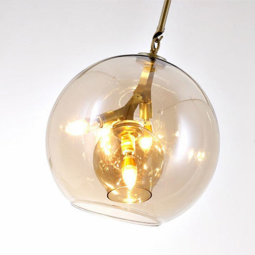 Suspension LED industrielle avec abat-jour en verre Kiria - vue 6 sur 8
