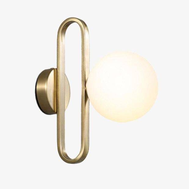 Applique murale design à LED avec anneau doré et boule en verre Sconce - vue 2 sur 6