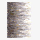 Tapis rectangle vintage gris avec touches dorées Floor