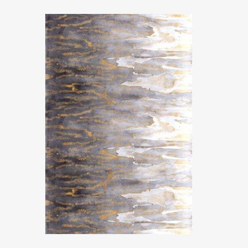 Tapis rectangle vintage gris avec touches dorées Floor