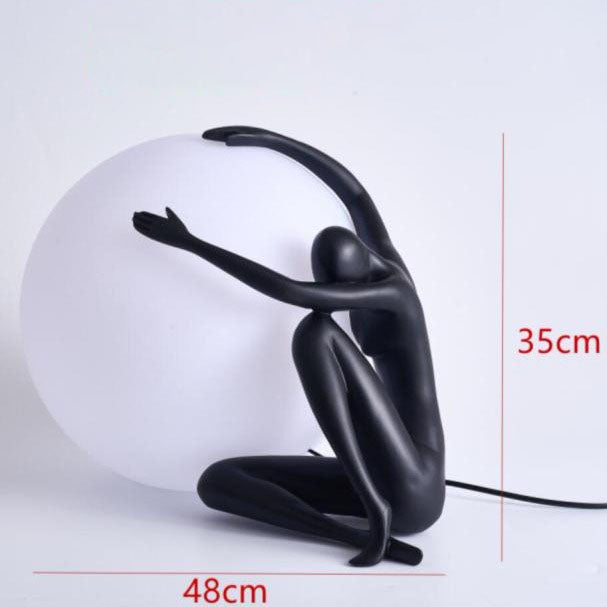 Lampe à poser LED style art déco avec silhouette Bloomie