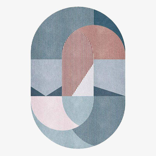Tapis ovale moderne aux formes géométriques Sofa C