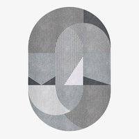 Tapis ovale moderne aux formes géométriques Sofa A