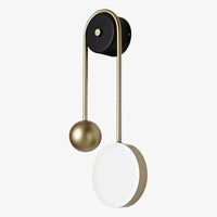 Applique murale design à LED avec boule dorée et disque lumineux