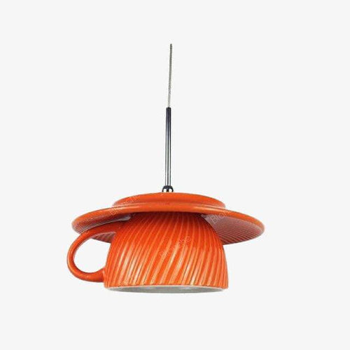Suspension vintage LED en céramique colorée style Coffee