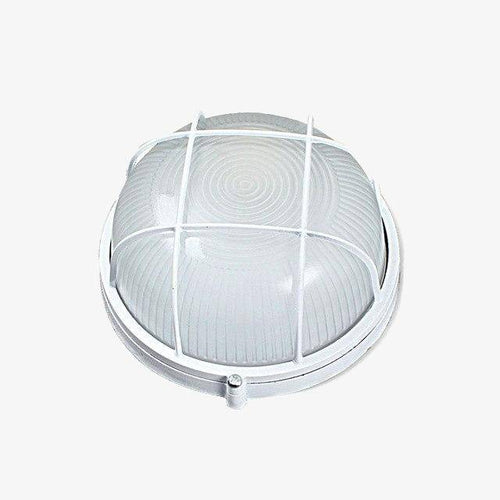 Plafonnier applique extérieur LED rond à grille blanche