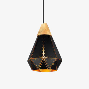 Vintage wooden LED pendant light