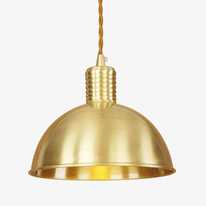 Novel gold metal LED pendant light with designer shade