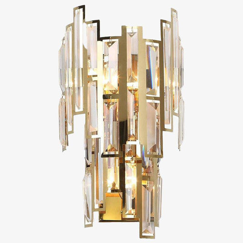 Applique murale design à LED en verre cristal doré