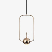 Suspension design de plusieurs forme dorée avec boule à LED