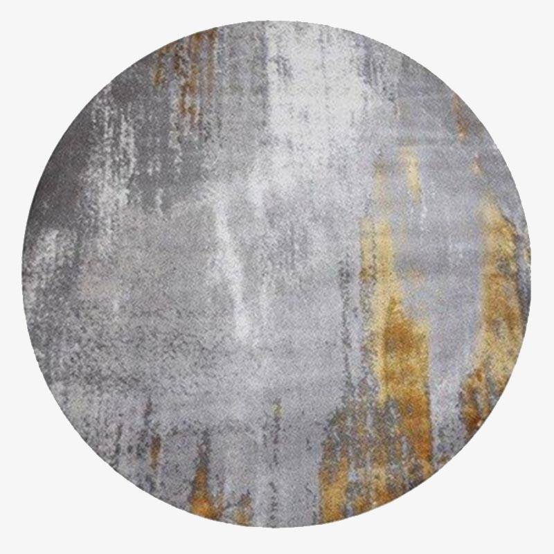 Tapis design rond gris avec tâches dorées Thick A - vue 2 sur 2