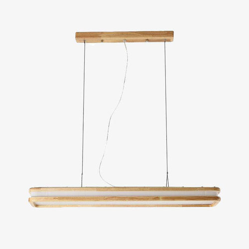 Suspension moderne à LED allongée en bois Loft