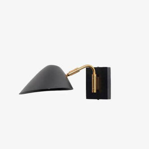 Applique murale design LED noire avec abat-jour en métal Home
