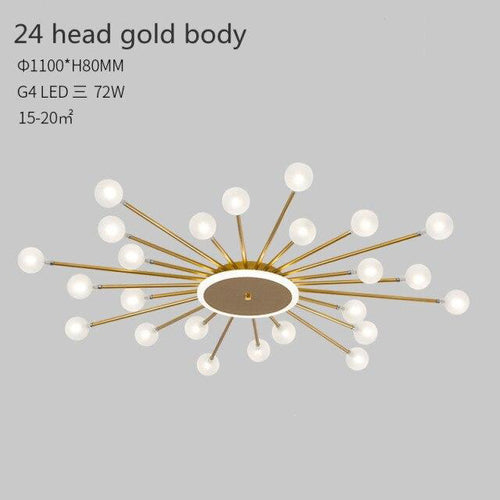 Plafonnier moderne LED en forme de soleil avec perles Janira