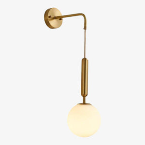 Applique murale design LED dorée avec boule en verre Shadow
