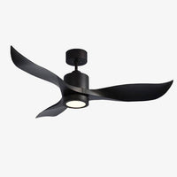 Ventilateur de plafond design LED à pales ondulées (noir ou blanc)