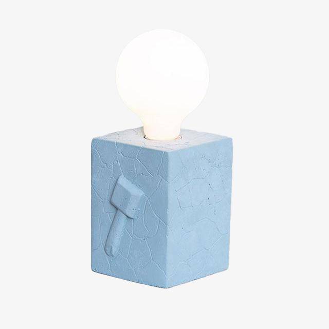 Lampe à poser LED design bloc avec dessin 3D de couleur