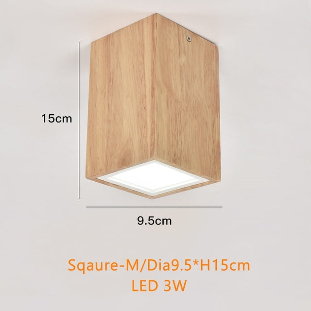 Spot scandinave LED circulaire en bois Rogely - vue 9 sur 11