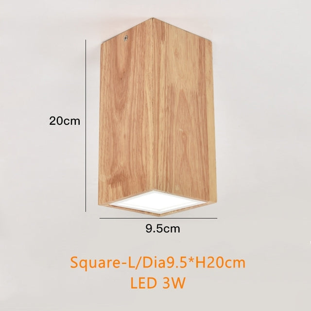 Spot scandinave LED circulaire en bois Rogely - vue 10 sur 11