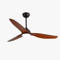 Ventilateur de plafond LED à 3 pales en bois