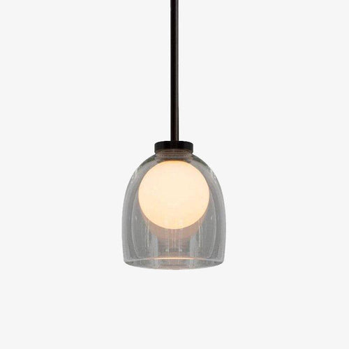 Suspension design à LED avec abat-jour arrondi en verre fumé Shadow